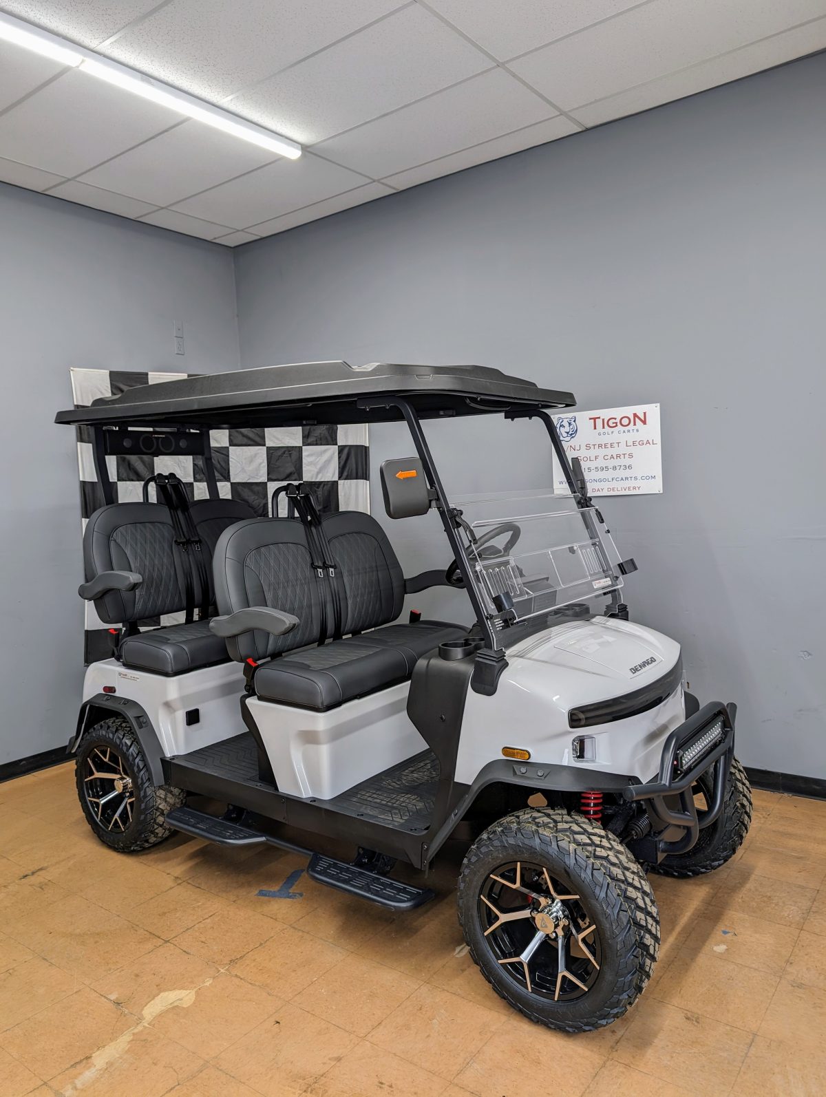 Denago EV Rover XL White Tigon Golf Carts