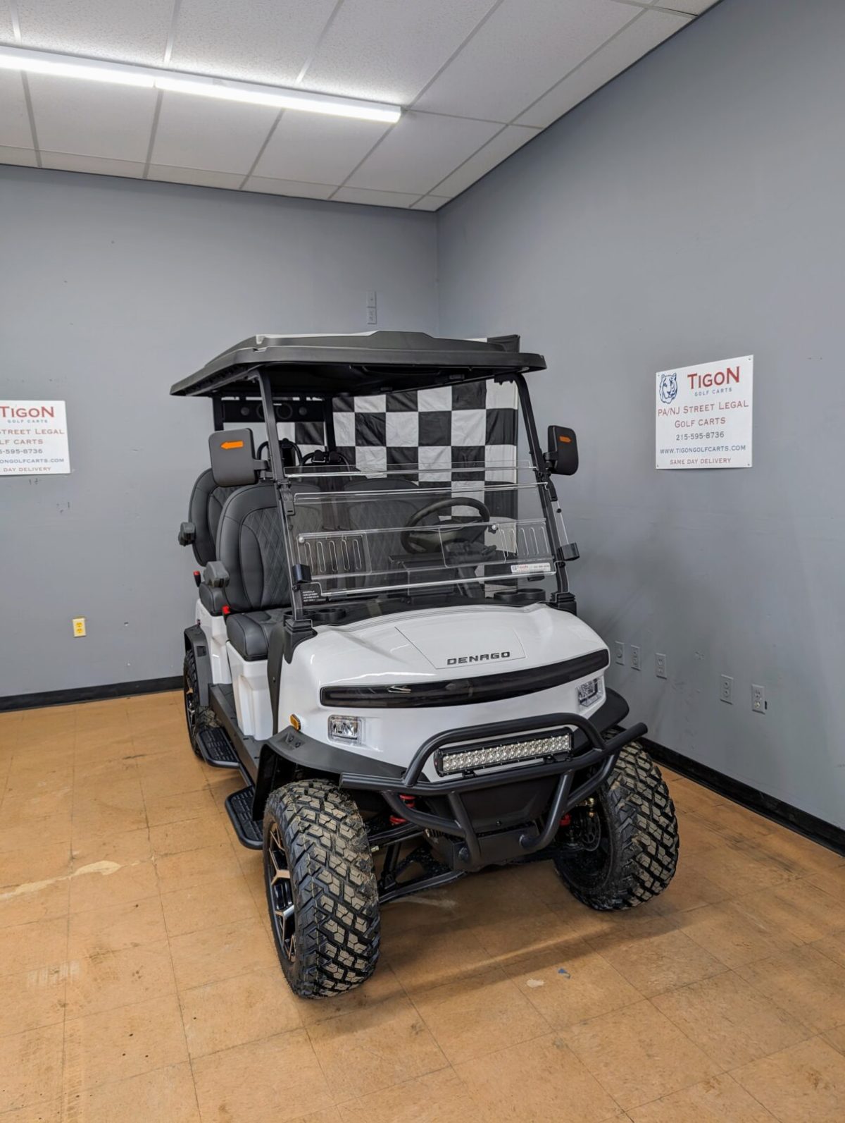 Denago EV Rover XL White Tigon Golf Carts