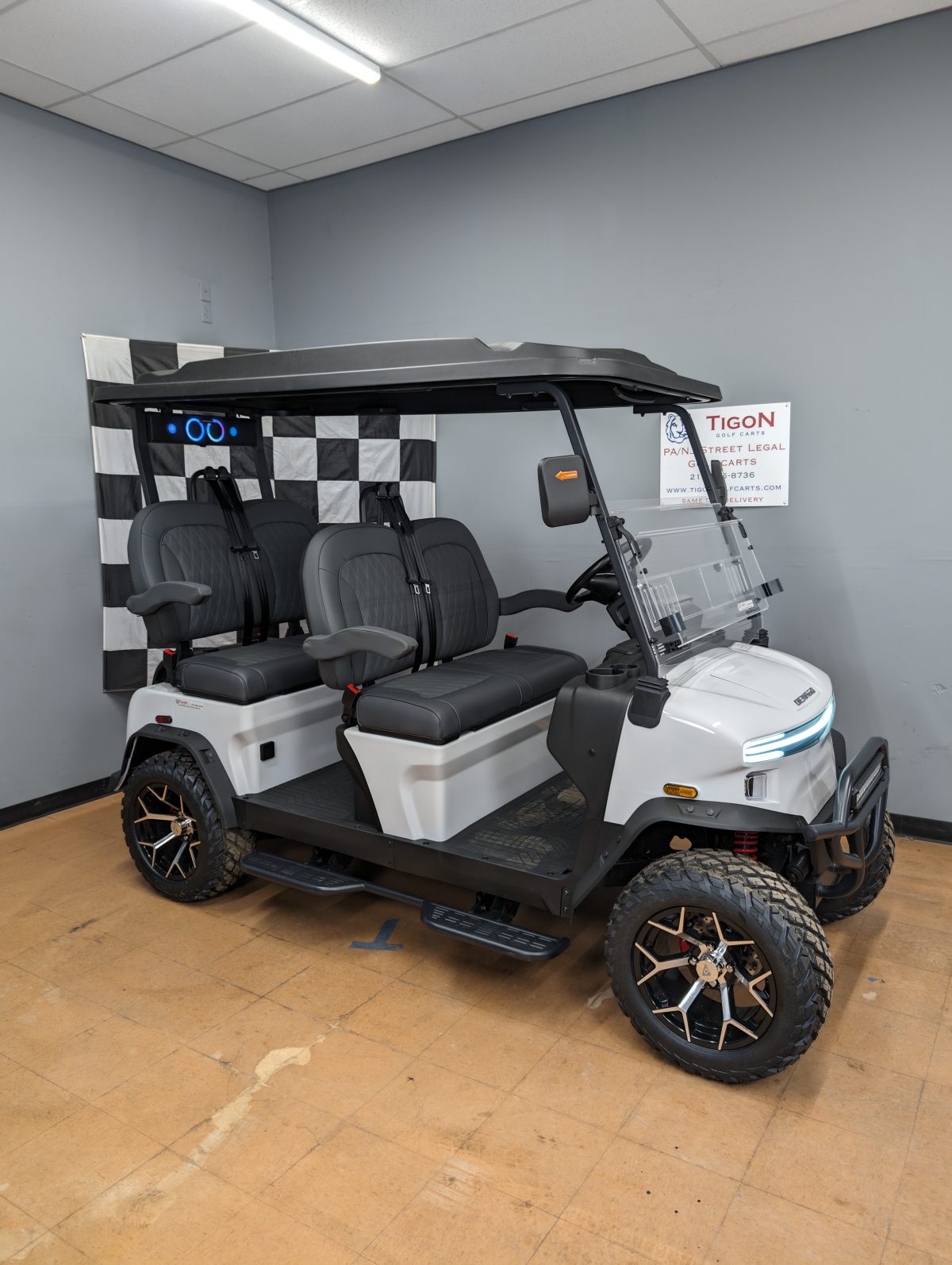 Denago EV Rover XL White Tigon Golf Carts