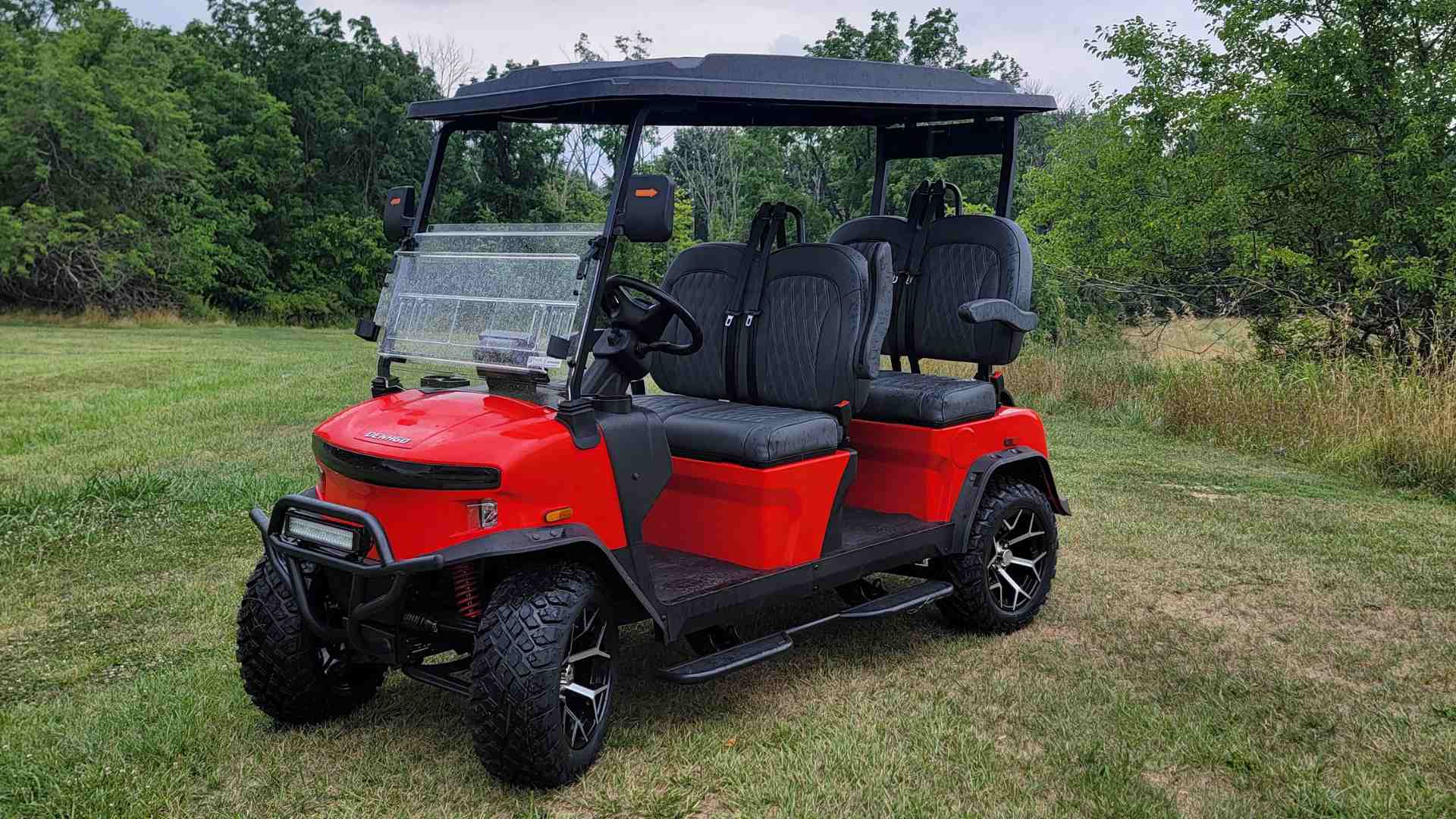 The Scarlet Red Denago Rover XL Tigon Golf Carts