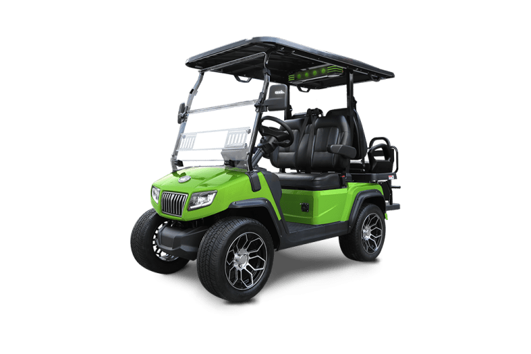 LIME GREEN EVOLUTION D5-RANGER 2+2 TIGON GOLF CARTS