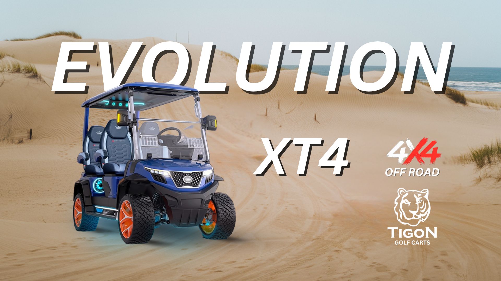 EVOLUTION XT4 4X4 ALL WHEEL DRIVE GOLF CART AT THE BEACH (4)