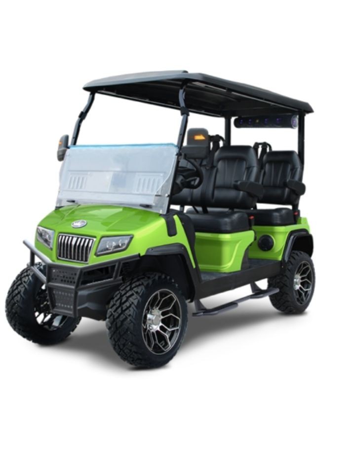 LIME-GREEN-EVOLUTION-D5-MAVERICK-4-TIGON-GOLF-CARTS