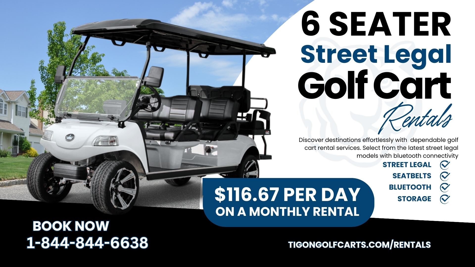6 Seater Street Legal Golf Cart Rental 6 Seater Street Legal Golf Cart Rental