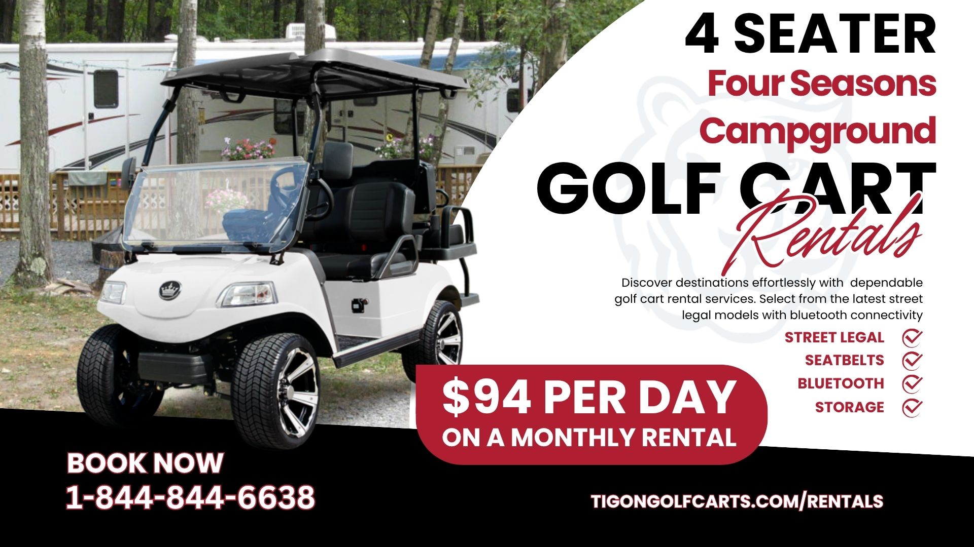 Four Seasons Campground 4 Seater Golf Cart Rental