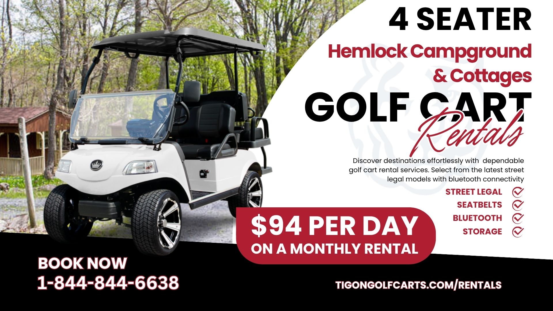 Hemlock Campground & Cottages 4 Seater Golf Cart Rental