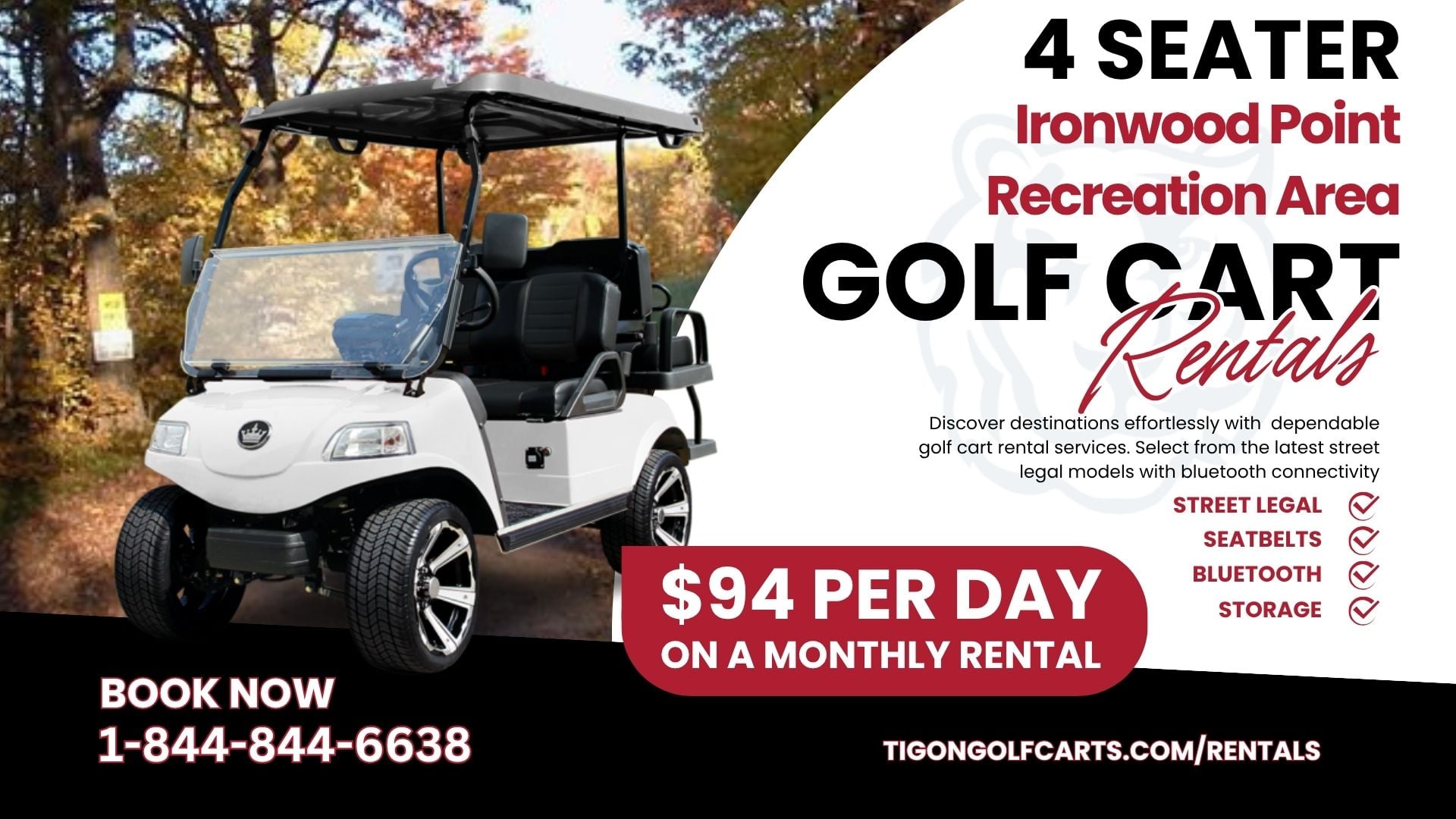 Ironwood Point Recreation Area 4 Seater Golf Cart Rental