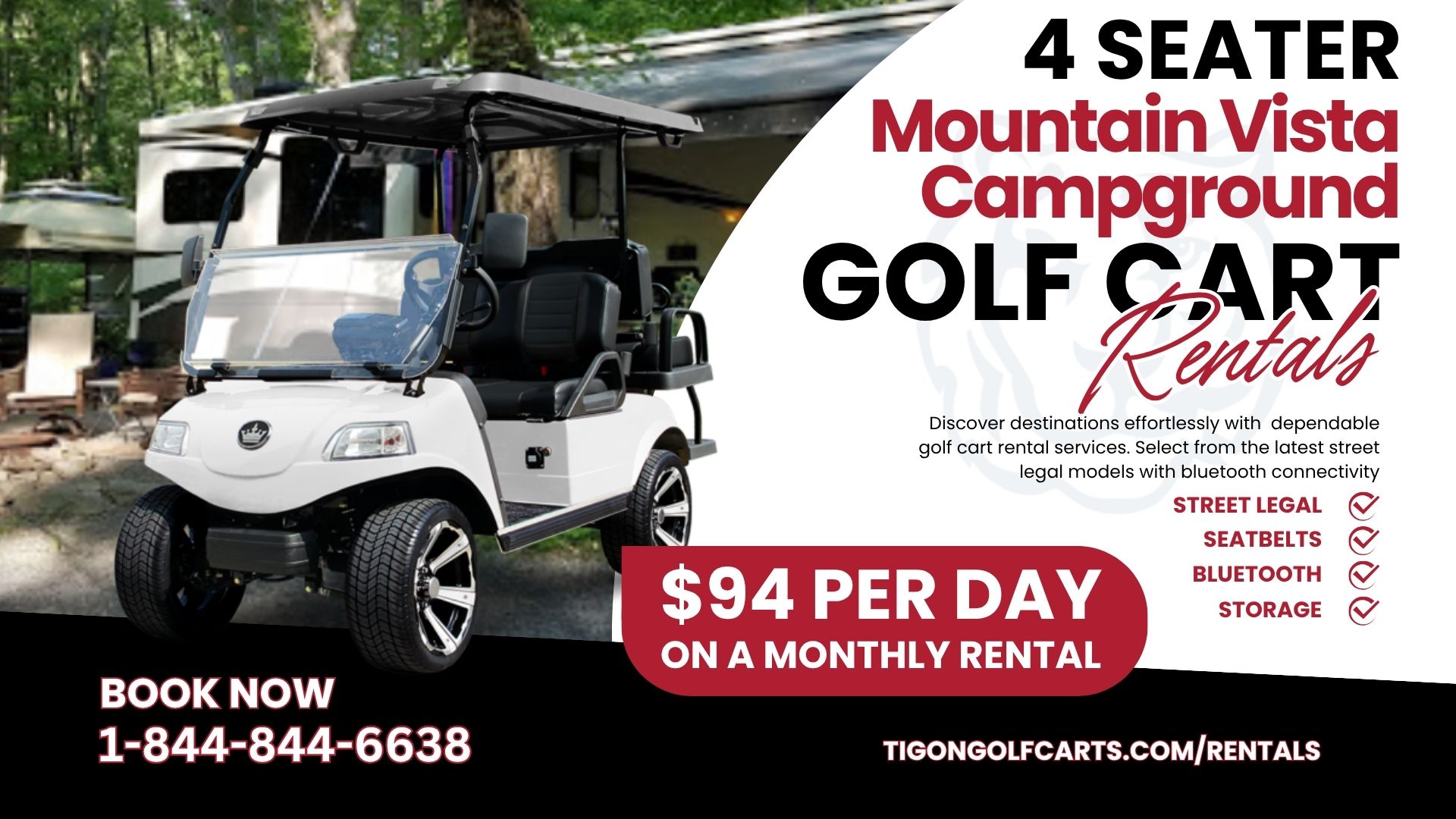Mountain Vista Campground 4 Seater Golf Cart Rental