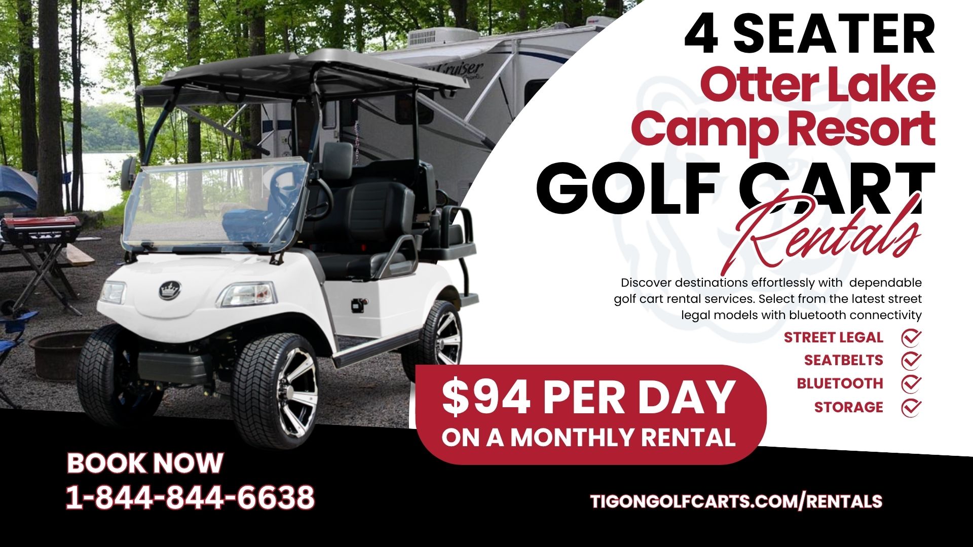 Otter Lake Camp Resort 4 Seater Golf Cart Rental