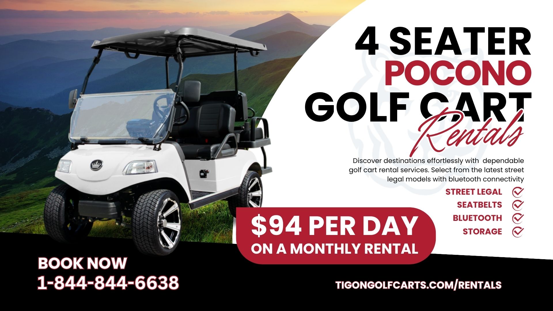 Pocono 4 Seater Golf Cart Rental