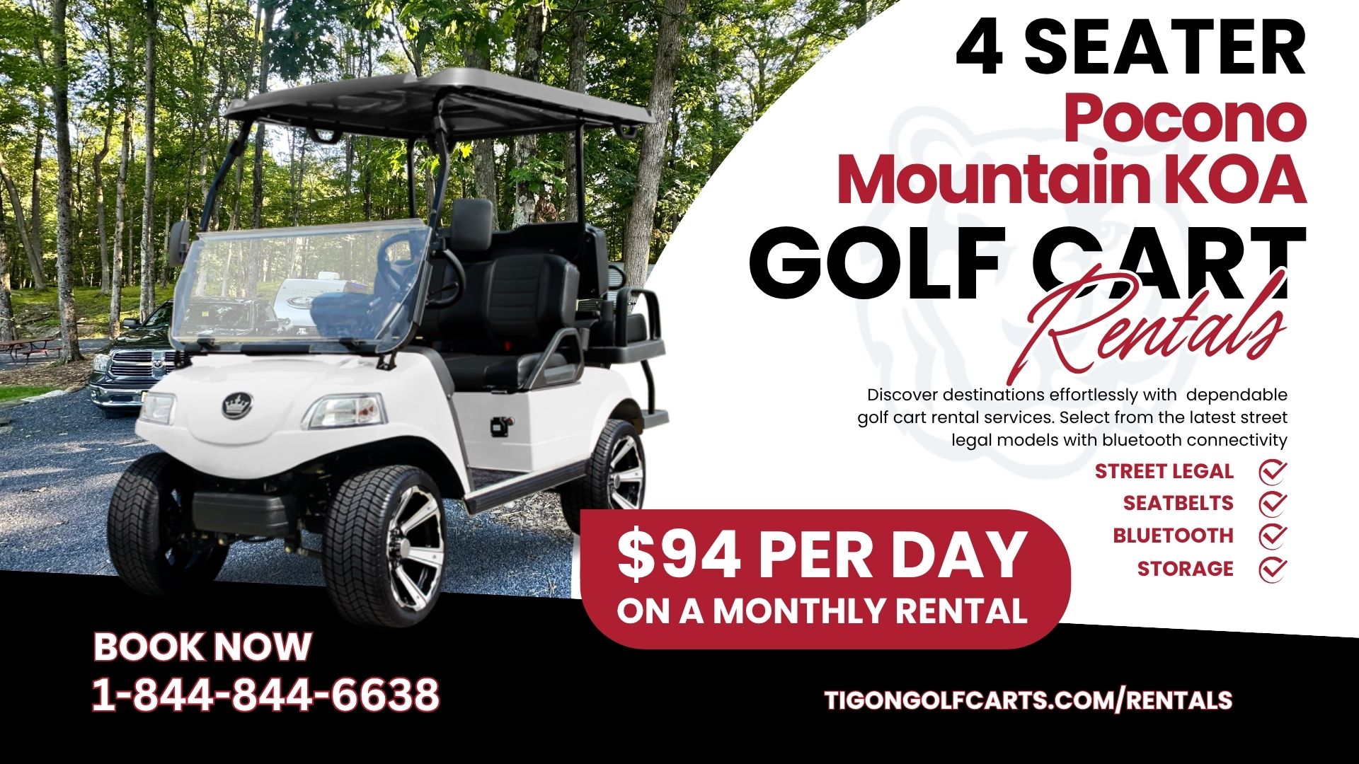 Pocono Mountain KOA 4 Seater Golf Cart Rentals