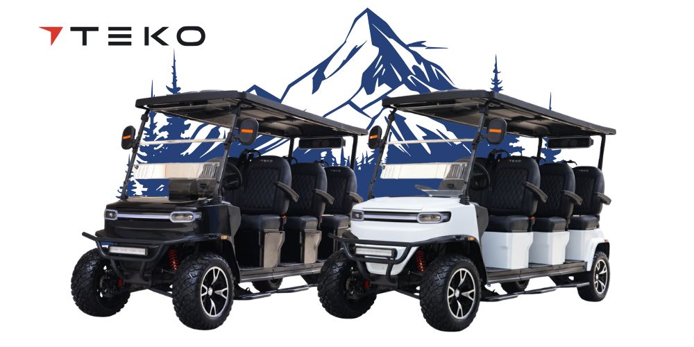 TEKO® EV TRIUMPH GOLF CARTS AND TIGON GOLF CART MOUNTAINS WITH LOGO