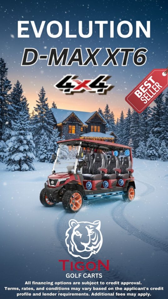 EVOLUTION D-MAX XT6 CHRISTMAS 4X4 GOLF CART